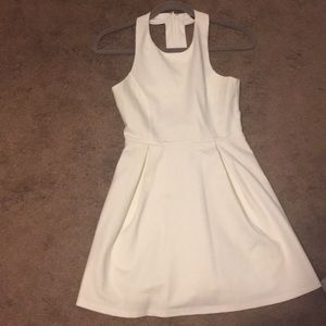 White cut out back dress